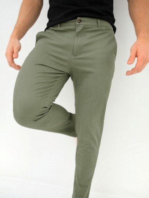 Blakely Kingsley Slim Fit Tailored Chinos Zielone | 240597-ODF