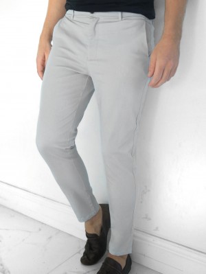 Blakely Kingsley Slim Fit Tailored Chinos Szare | 215734-JUC