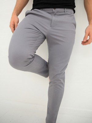 Blakely Kingsley Slim Fit Tailored Chinos Szare | 249076-YVF
