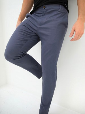 Blakely Sloane Stretch Fit Chinos Głęboka Niebieskie | 689734-UNX