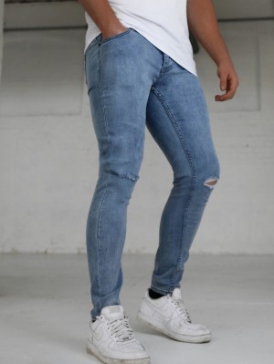 Blakely Vol. 7 Skinny Ripped Jeans Niebieskie | 402781-TZB
