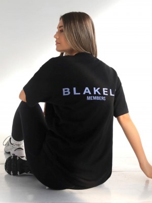 Blakely Womens Members Relaxed T-Shirt Czarne Niebieskie | 852310-QST